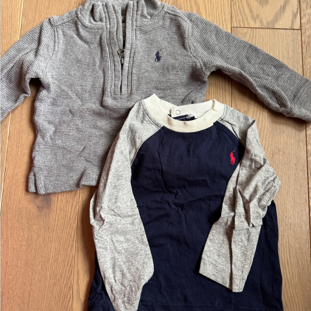 Ralph Lauren Gray and Blue Sweaters with Classic Knit Design